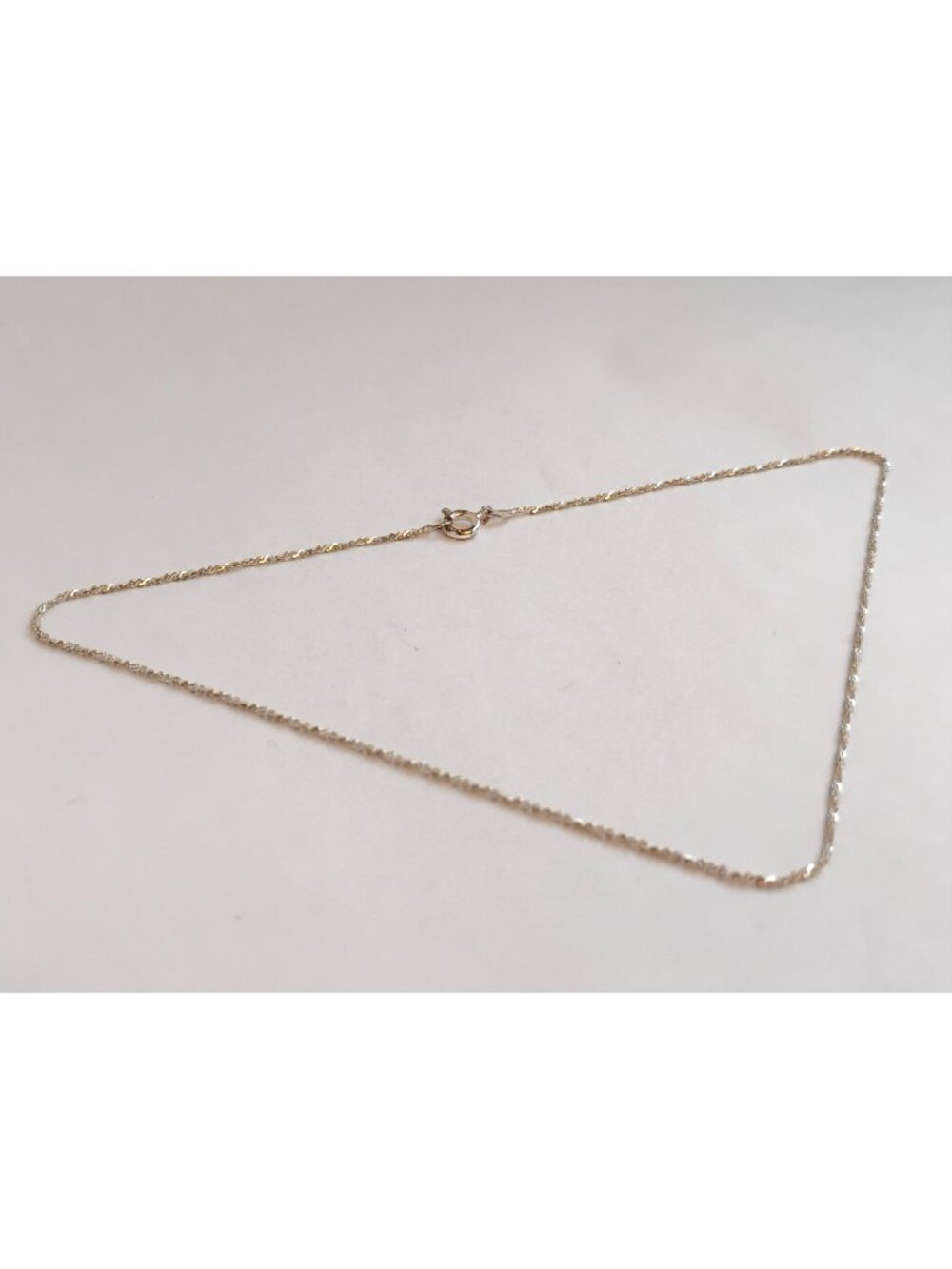 Solid Silver Choker Necklace, Hallmarked 925 - Twisted Singapore Chain, 35 cm